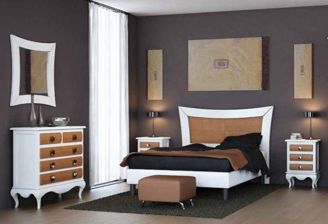 chambre-coucher-complète-style-éclectique-blanc-bois chambre à coucher complète