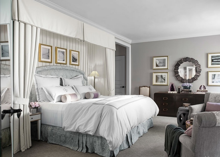 chambre-coucher-contemporaine-décorée-gris-perle-blanc