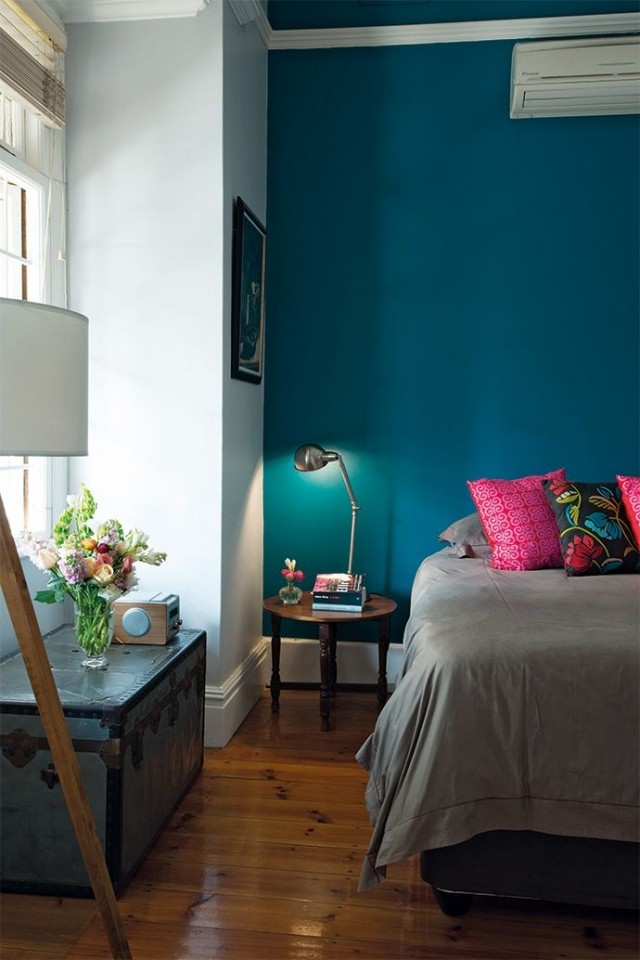 couleur de chambre coucher-tendance-bleu-pétrole