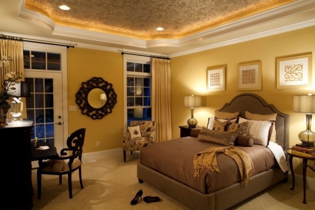 couleur de chambre jaune pastel-plafond-lumineux