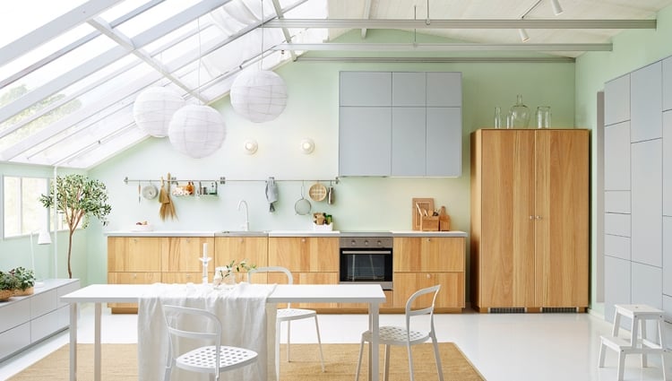 cuisine magnifique blanche bois clair Ikea 2015