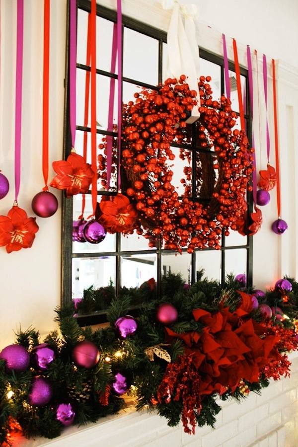 déco-de-Noël-couleurs-vives-rouge-violet-idées-originales