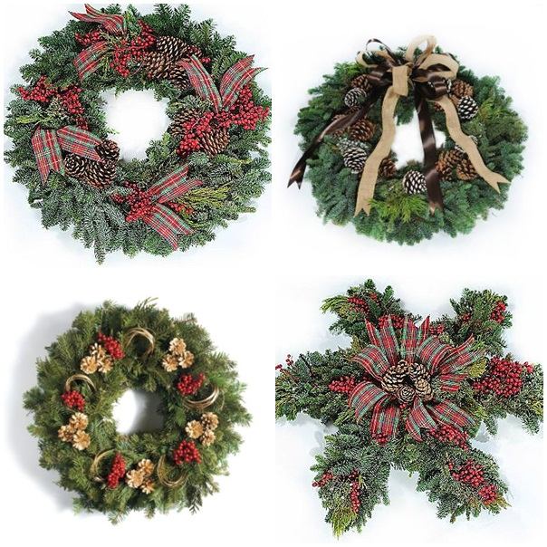 décoration-de-Noël-idée-originale-rubans-cones-pin