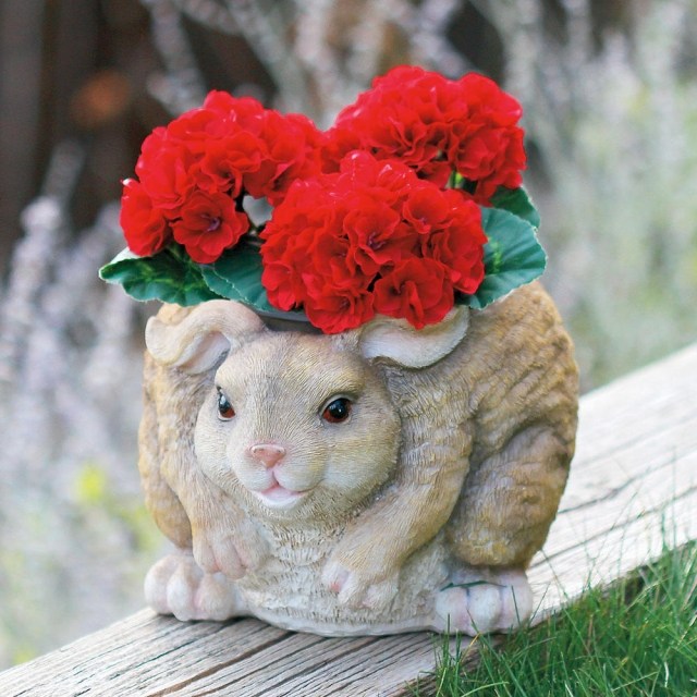 décoration-de-Pâques-lapin-bouquet-fleurs