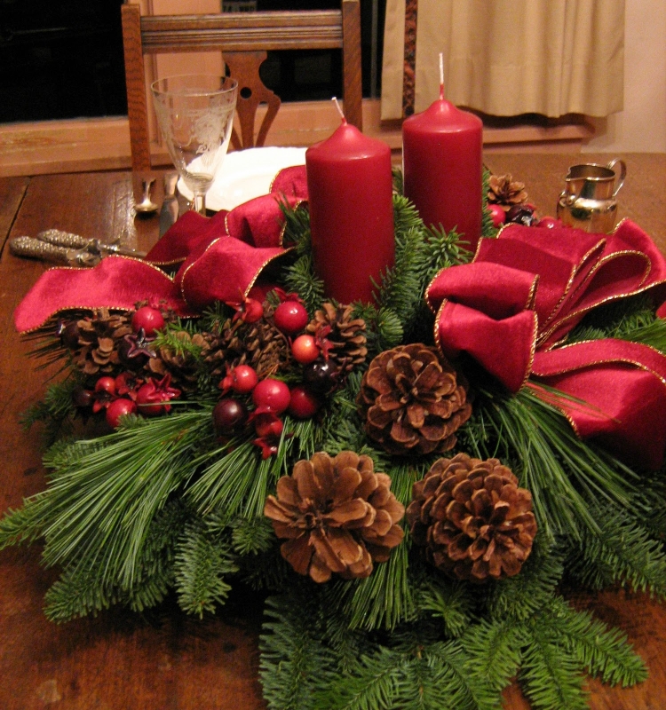 décoration-de-table-Noël-idées-originales-bougies-ruban