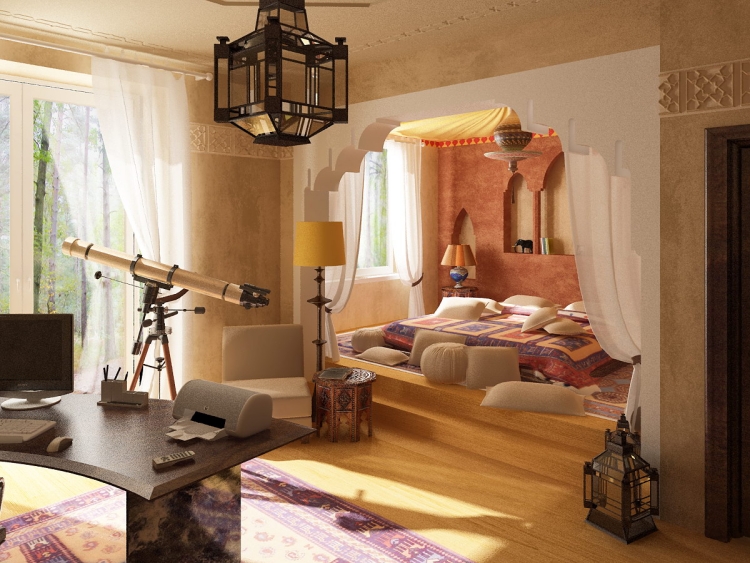 décoration marocaine chambre contemporaine