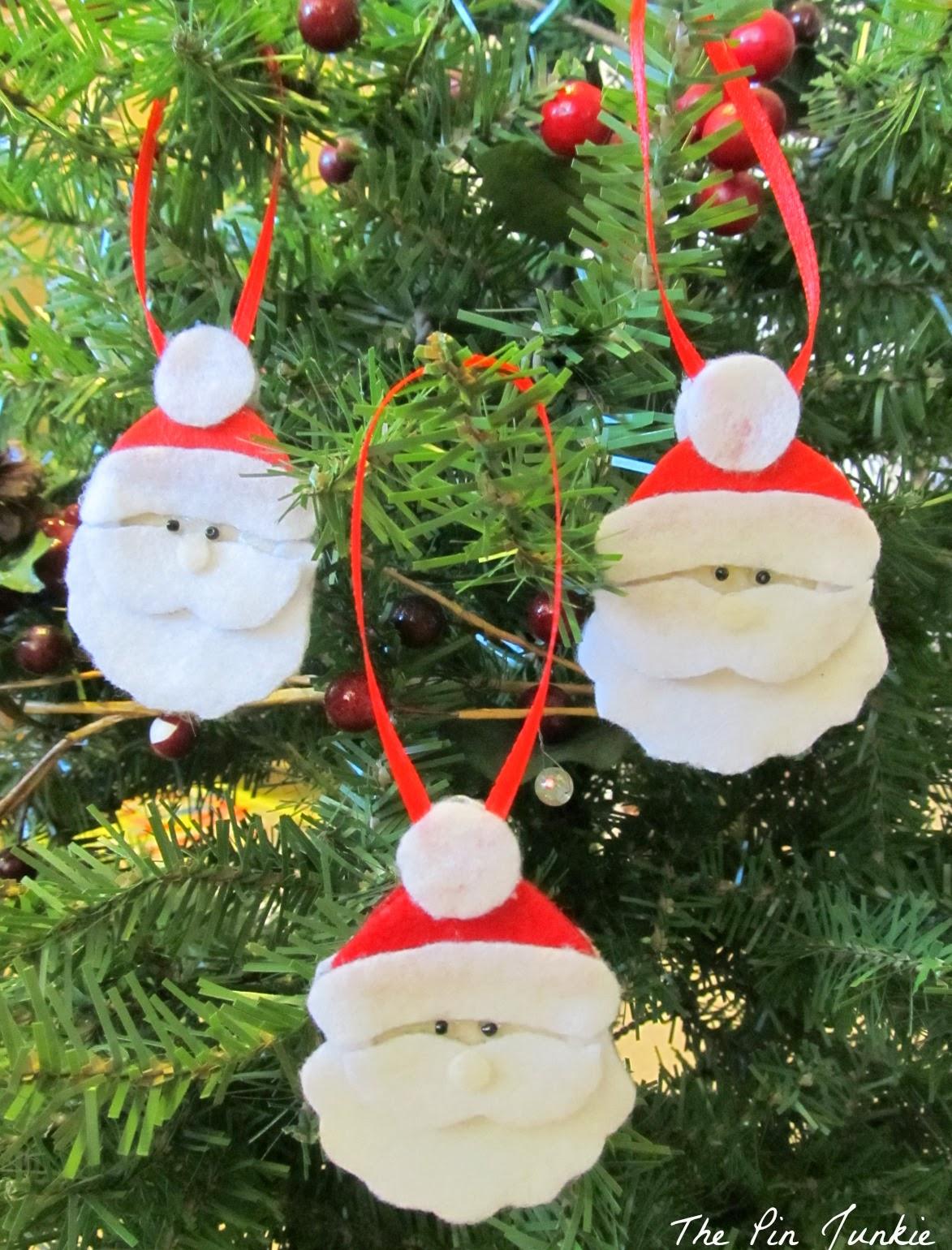 décoration-sapin-Noël-ornements-feutre-père-Noel décoration sapin de Noël