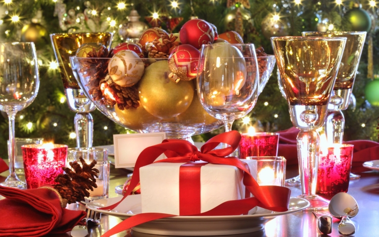 décoration de table pour Noël boule-verre-boules