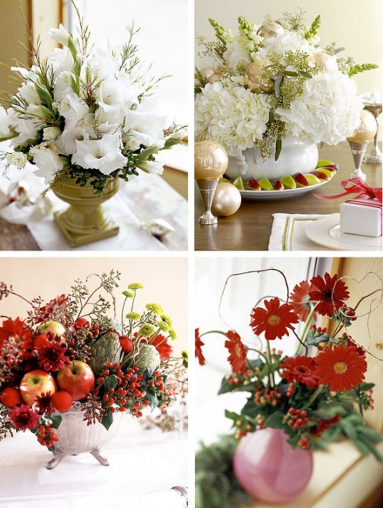 décoration de table pour Noël compositions-florales
