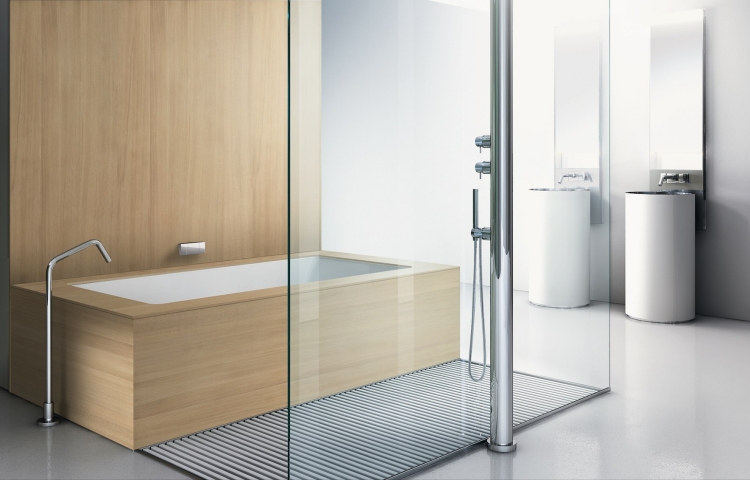 design-salle-bains-baignoire-douche-paroi-verre design salle de bains
