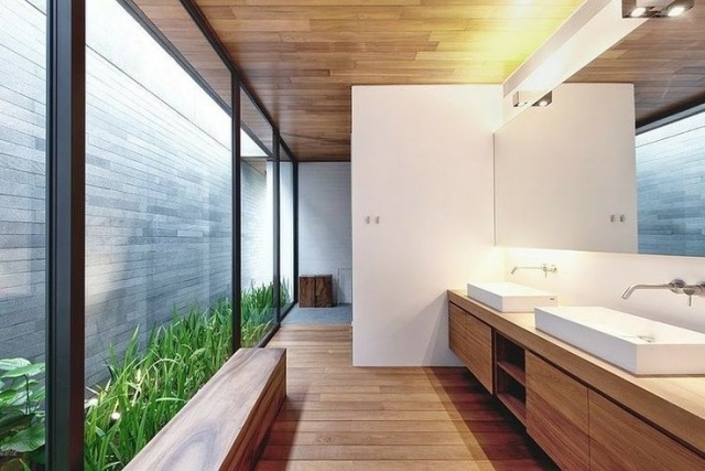 design salle de bains moderne lambris-meubles-bois