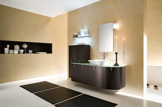 design salle bains moderne meubles suspendus