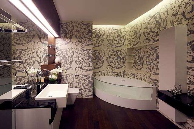 design-salle-bains-mosaïque-murale-florale