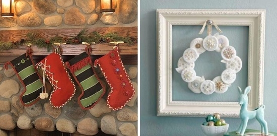 déco-de-Noël-DIY-couronne-porte-chaussettes-manteau-cheminee