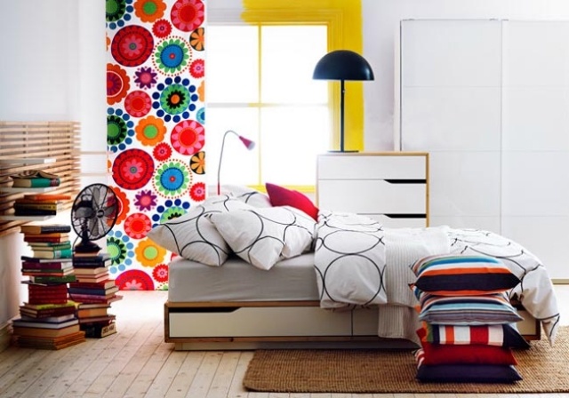 décoration-chambre-adulte-motifs-multicolores