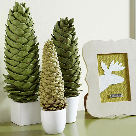 décoration-de-table-Noël-idées-originales-plantes-cadres-photos