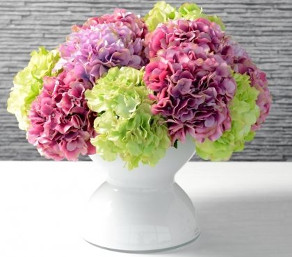 décoration-florale-printemps-hortensia-rose-jaune