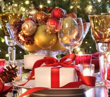 décoration de table pour Noël boule-verre-boules