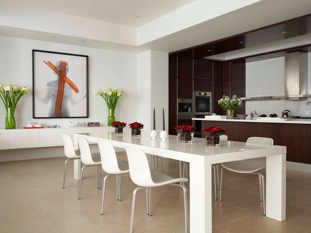 ensemble meubles salle manger blanc décoration