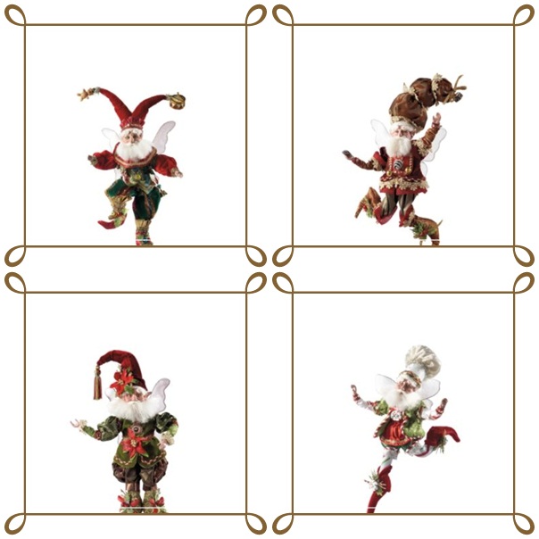 figurines-Noël-bois-décoratives-elfes figurines de Noël en bois