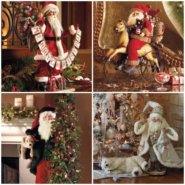 figurines-Noël-bois-père-Noel-ours-vélo figurines de Noël en bois