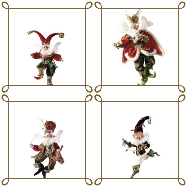 figurines-Noël-bois-elfs-blanc-vert-rouge