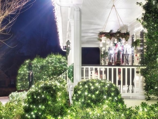 guirlande-lumineuse-LED-Noël-extérieur-arbustes-terrasse guirlande lumineuse LED