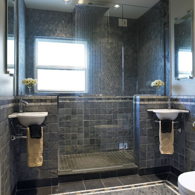 idée-de-douche-à-effet-pluie-salle-bains-moderne-granit-douche