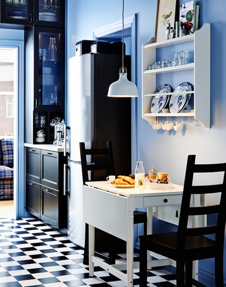 idées Ikea cuisine 2015 table blanche rallonge