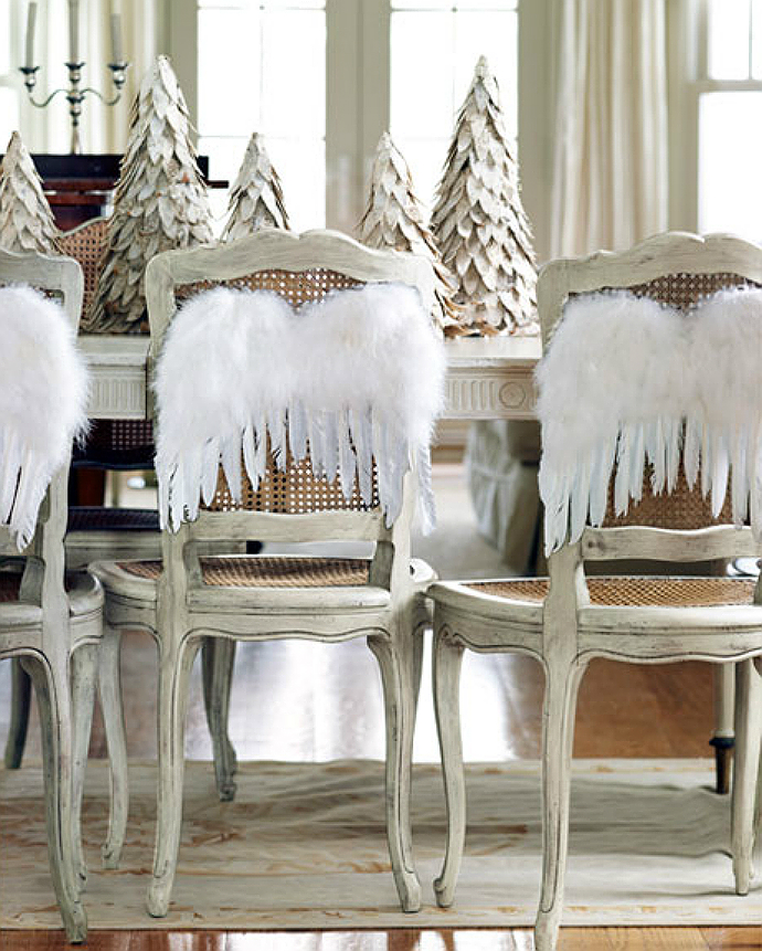 idées de décoration de Noël chaises-ailes-anges