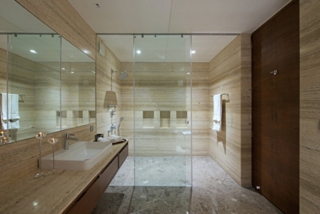 idées-salle-de-bains-lavabo-rectangulaire-paroi-transparent-verre