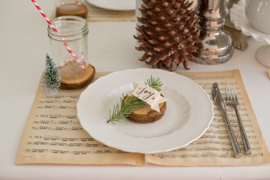 idées-déco-table-hiver-disque-bois-pomme-pin-branchette-sapin