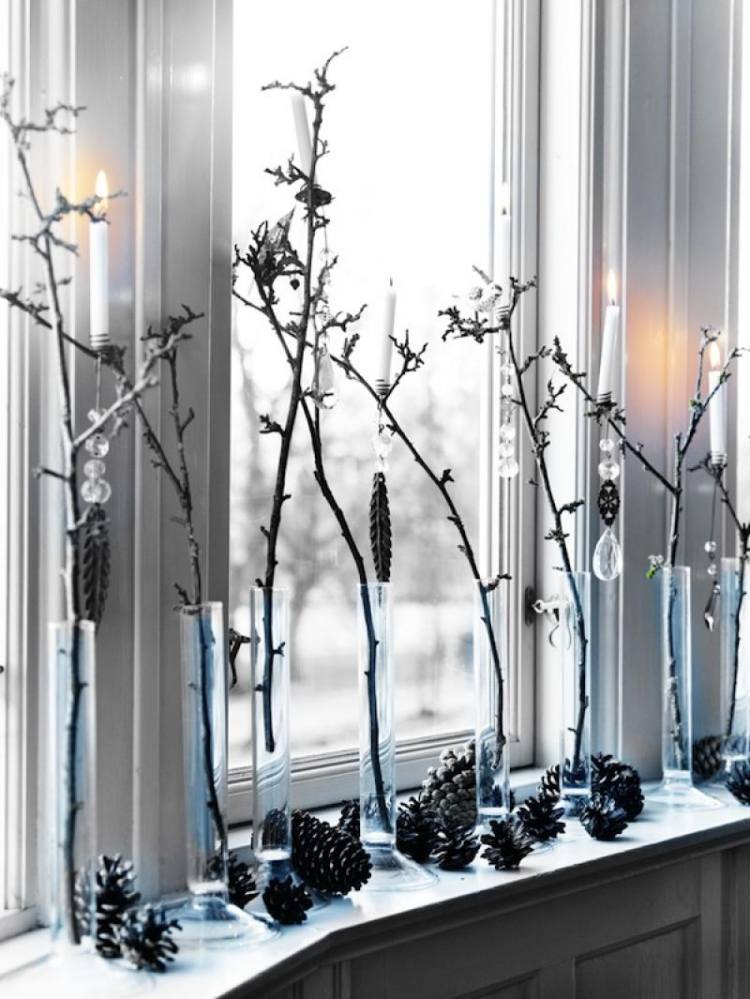 idées de décoration de Noël originale-appui-fenêtre