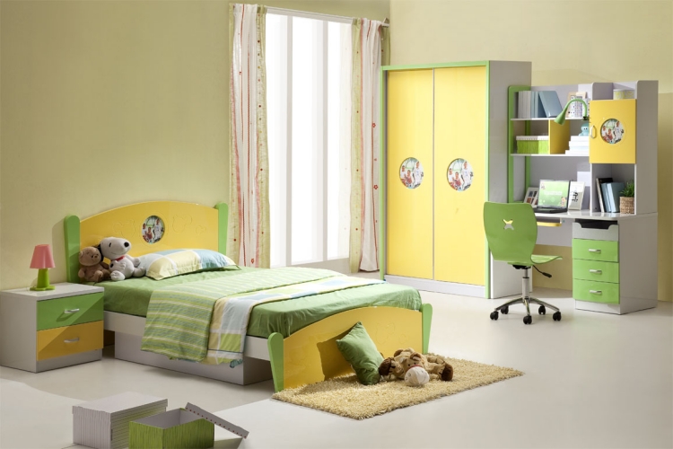 lit-pour-enfant-idee-sympa-couleur-jaune-verte