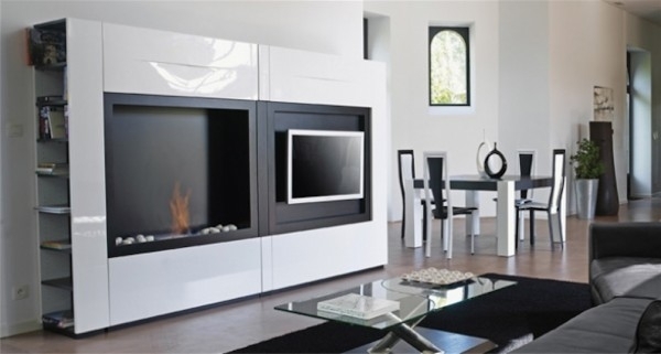 meuble-TV-idée-originale-salon-aménagement-table-basse-rectangulaire-table-manger-chaises