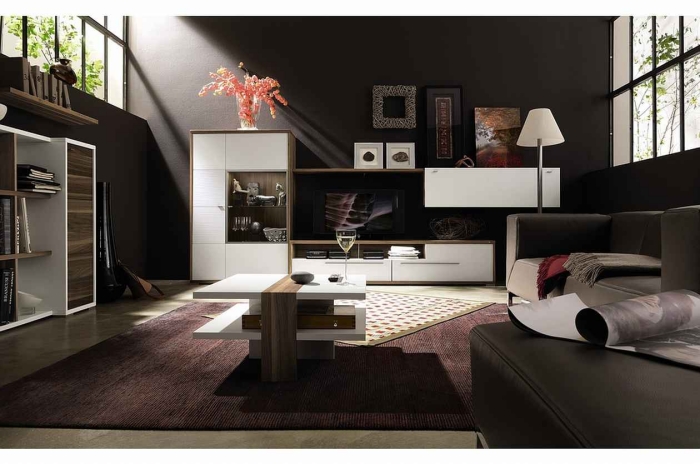 meuble salon design Hülsta bois blanc