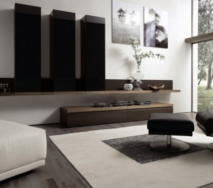 meuble salon design Hülsta Simia-noyer