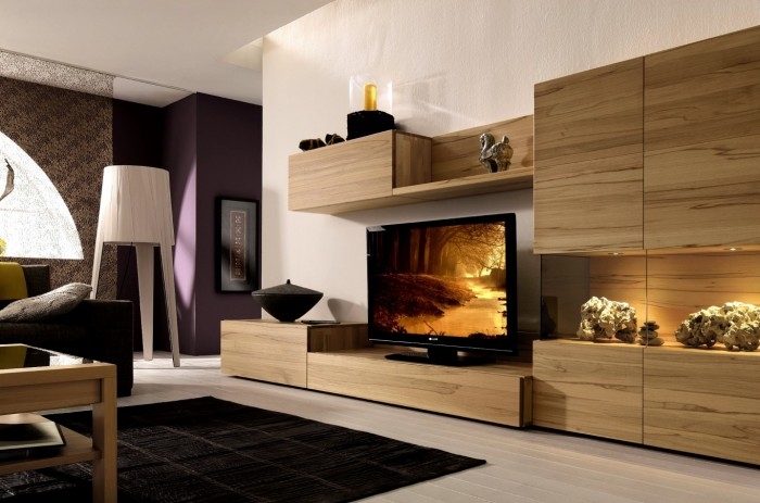 meuble salon design moderne rustique-Hülsta