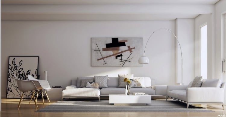meubles modernes classiques salon blanc moderne
