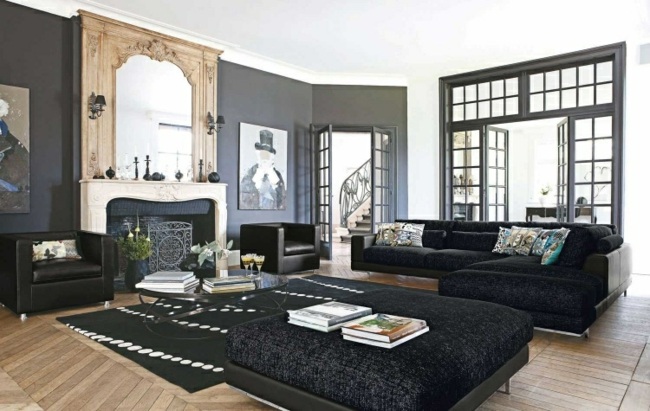 meubles-salon-canapé-angle-tabouret-noir