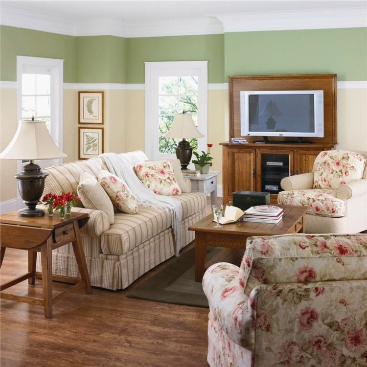meubles vintage bois tissu romantique roses