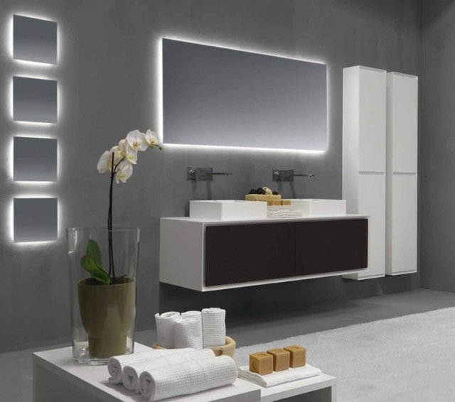 miroir salle bains LED design italien 2HD Rifra