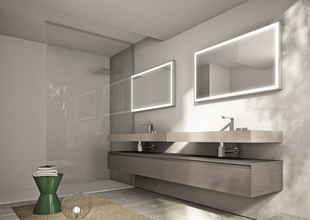 miroir salle bains lumineux design Cubik IdeaGroup