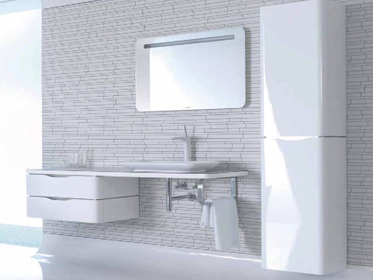 miroir salle de bains-PURAVIDA-rectangulaire-mobilier-salle-bain-blanc
