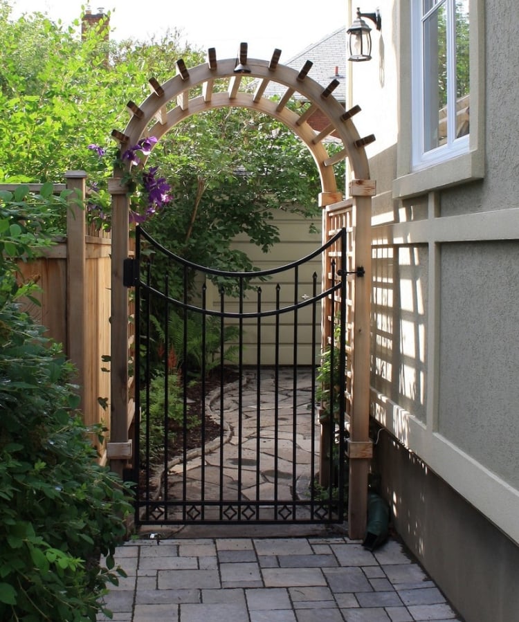 porte-jardin-fer-élégante-arc-décoratif porte de jardin