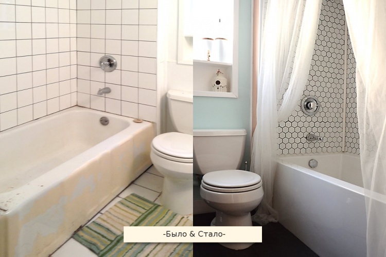 rénovation-salle-bains-carrelage-hexagonale-blanc-peinture