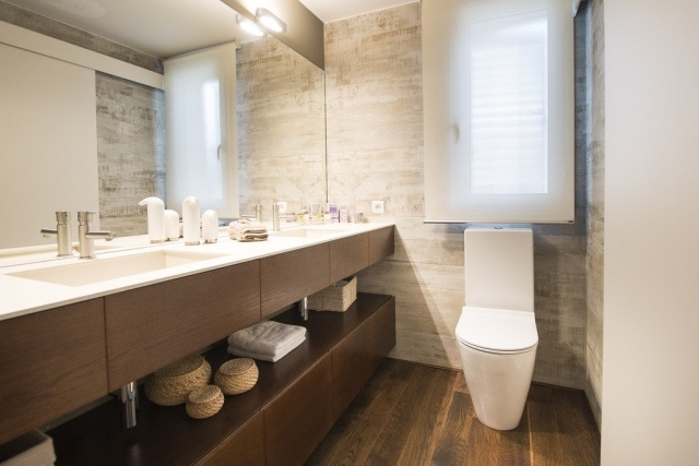 101 photos de salle de bains moderne qui vous inspireront Meuble salle de bain en bois