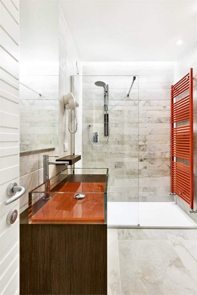 salle bains vasque poser rectangulaire verre