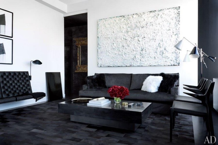 Salon noir et blanc – les meilleures idées pour votre intérieur Image de tapis pour salon