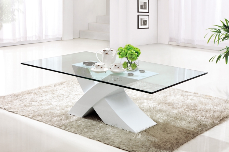 table-basse-verre-base-forme-x-blanche